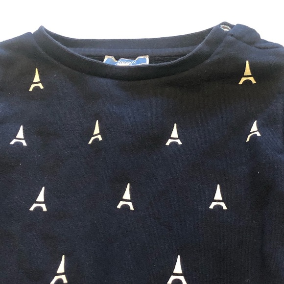 Jacadi Paris Eiffel Tower Navy Blue Pullover Sweatshirt size 36M (29-32 lbs) - Picture 3 of 5